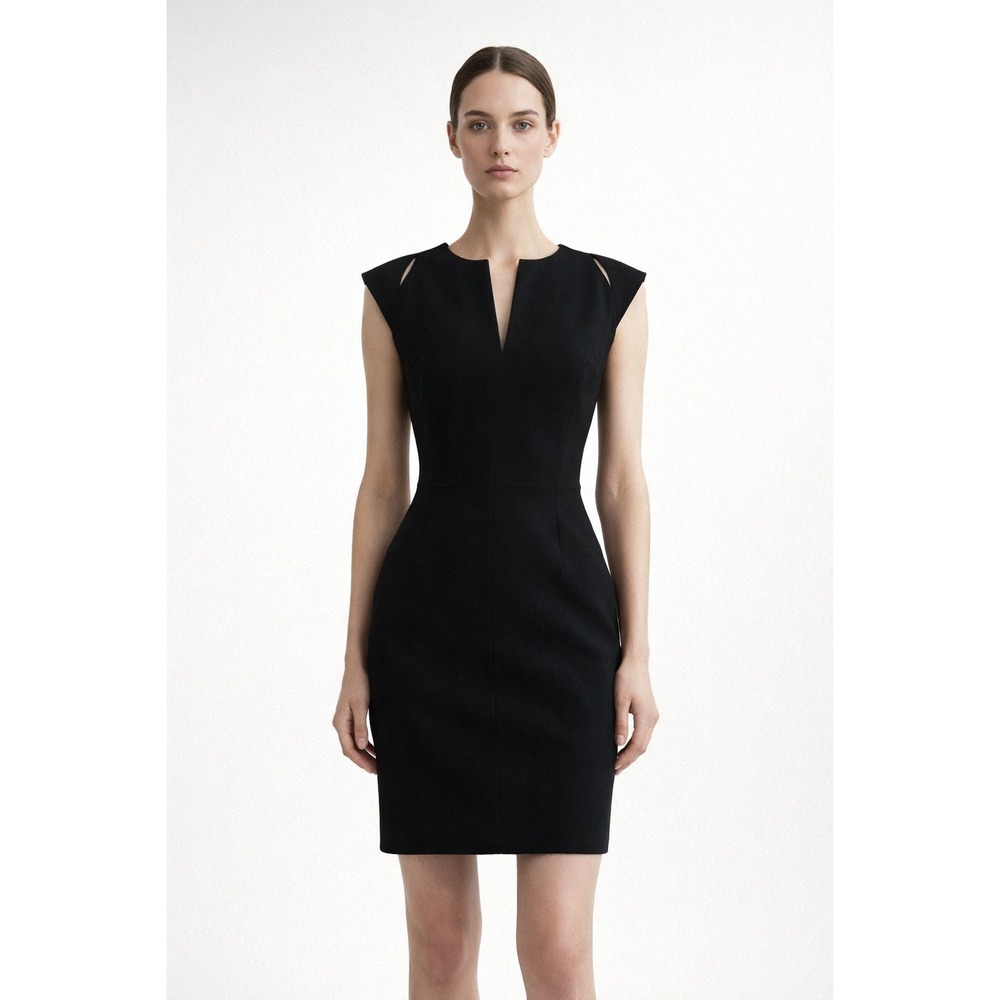 Kelly Wearstler Women's Black Cutout Sheath Dress Pockets Zipper Back Size 4